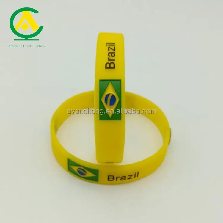 Brazil Flag Rubber Bracelets, Popular Brazil Jewellery, Brazil Souvenirs