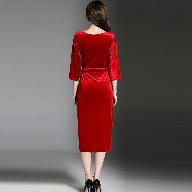 winter shimmer frock design fabric red velvet evening dress