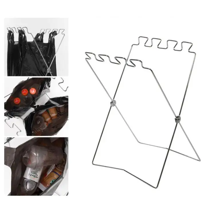 Trash Bags Gallon Holder Stand, Waste Sorting Bin, Grass Clippings Portable Fold Up Can for Camping Recycling