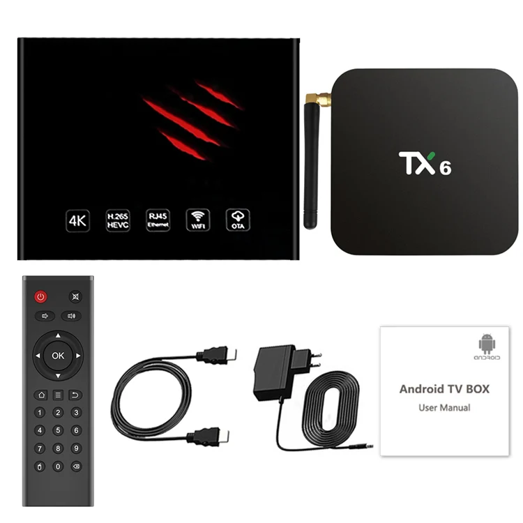 android hd magic tv box videos smart tv android ott box BT TANIX TX6 H6 12gb 16gb / 4G 32G android 9.0 tv box