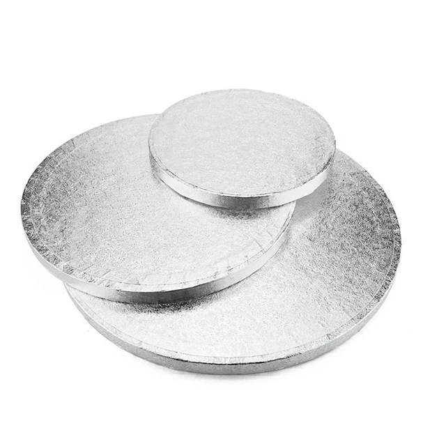 Тисненая алюминиевая фольга, Серебряный толстый барабан для торта, доска из золотой фольги