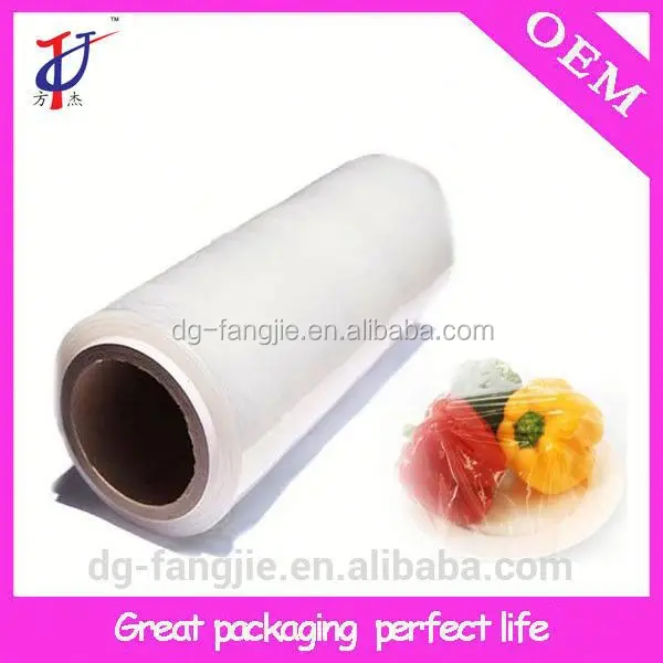 commercial plastic food packaging 10 micron cling wrap with slider cutter