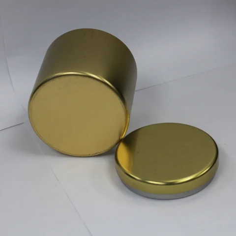 seamless cylinder shape soy candle tin can/wax container with plug-in lid