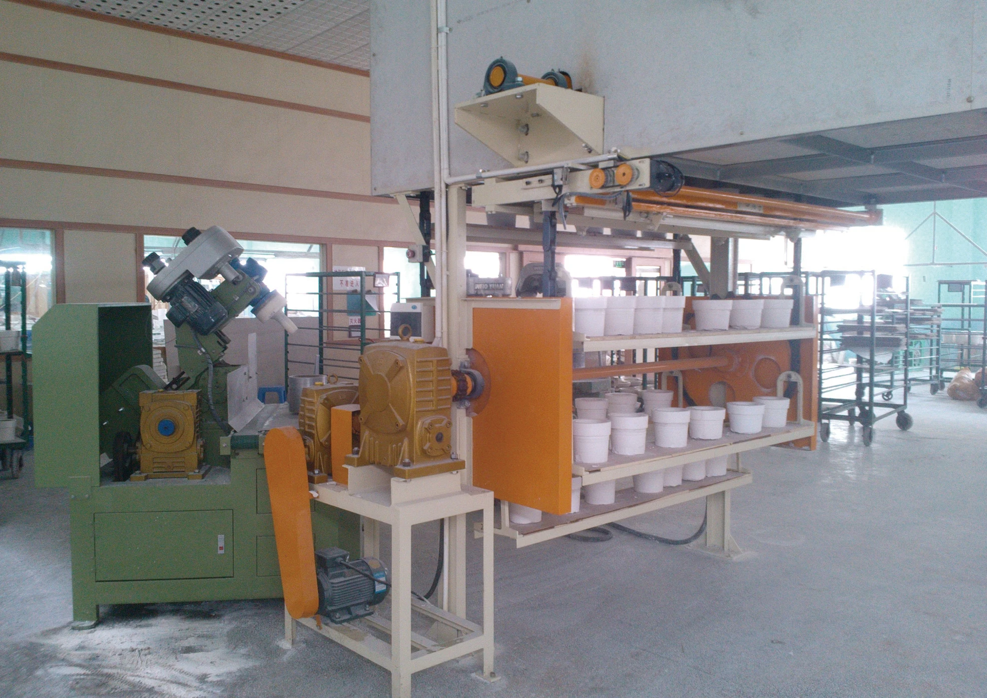 
ceramic tableware cups bowls drying line Basket type dryer 