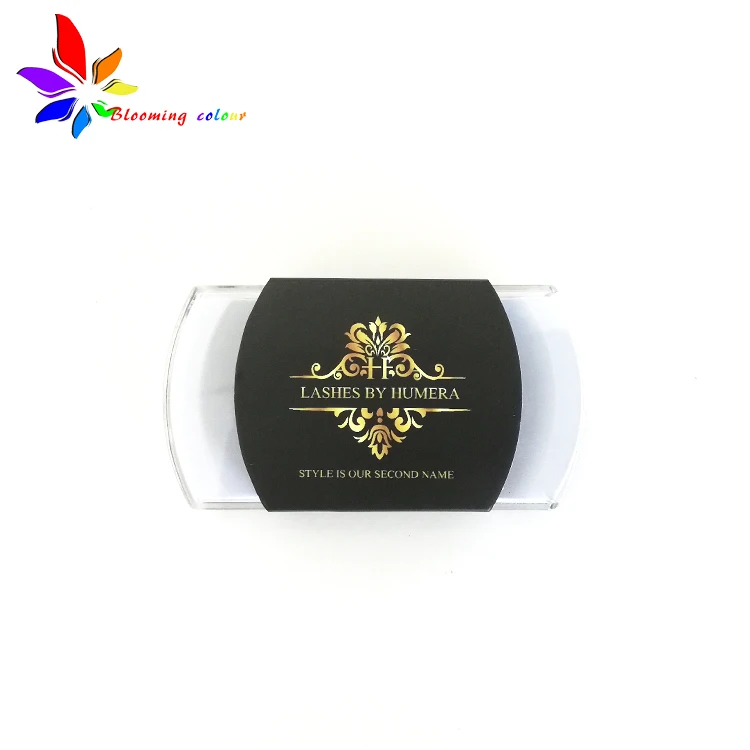 Custom logo half cover eyelash box paper sleeve packaging