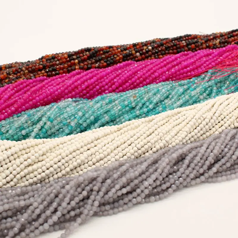 wholesale high quality natural stone  faceted 4mm onyx gemstone bead