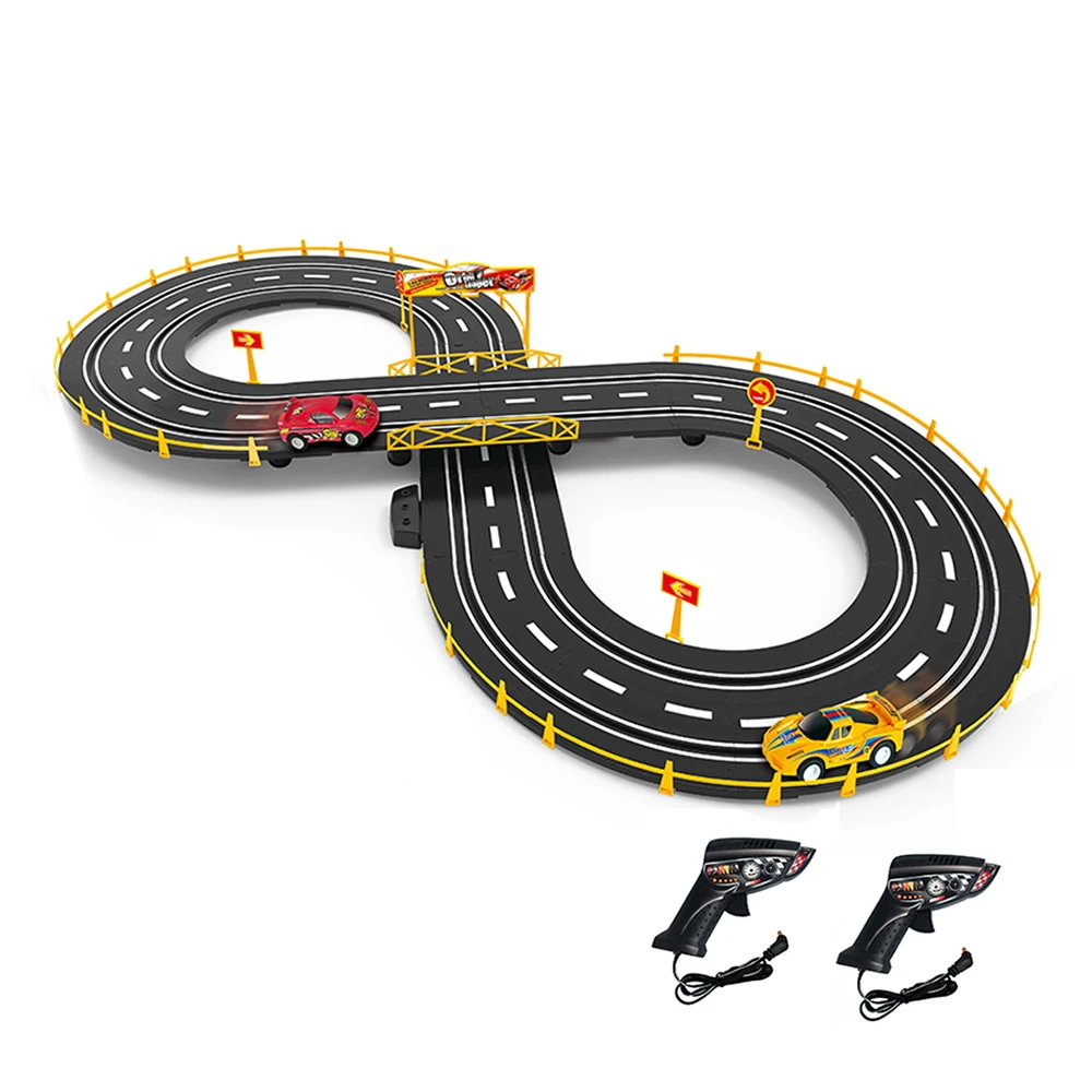 
1:43 235cm kids indoor diy toy 8 shape electric slot car racing track set 