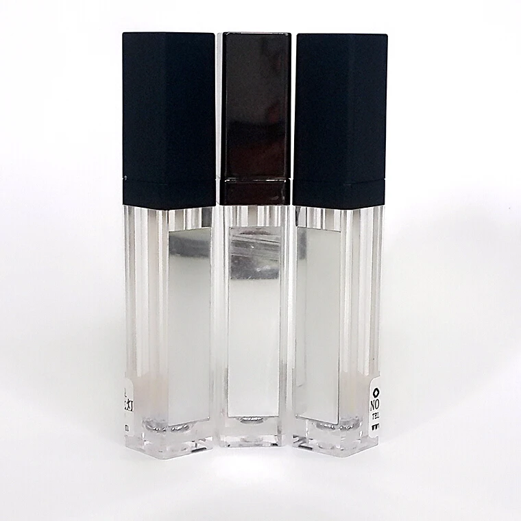 Lip Gloss Container Square Plastic lipgloss tube with LED Light with mirror