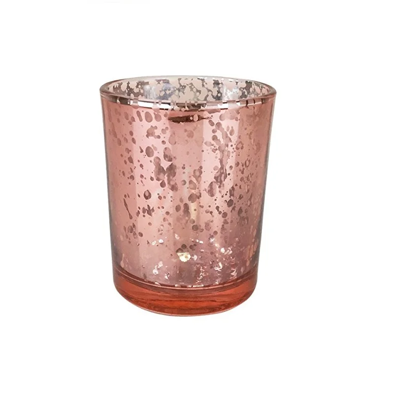 Wholesale Linlang Rose Gold Mercury Glass Candle Holder For Votives Wedding Decoration