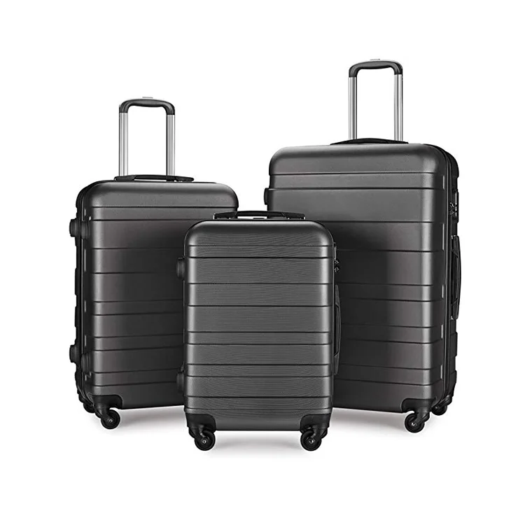 ABS Luggage 3 piece Trolley Luggage Set Spinner Hard Shell Carry on Suitcase