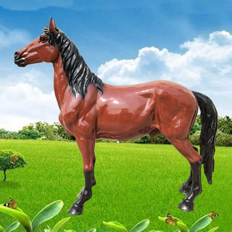 Статуя лошади в натуральную величину полимерные уличные статуи животных лошадь из стекловолокна прерии