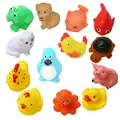 13Pcs Set Cute Soft Rubber Duck Float Squeeze Sound Baby Wash Bath Toys Play Animals Toys