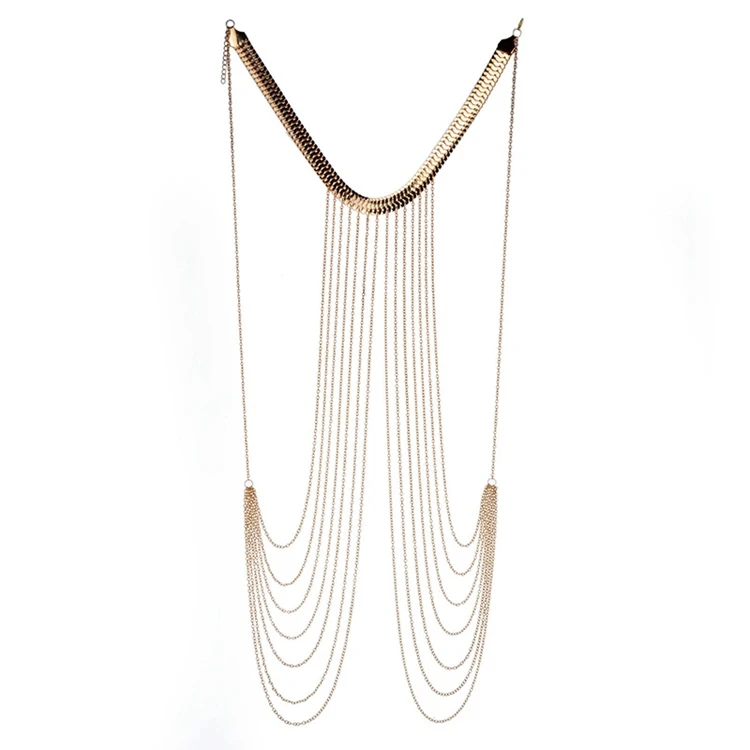 Сексуальное бикини цепочка для тела жгут бюстгальтер кормления цепи ожерелье женщин модные пляжные ювелирное изделие Колье Бохо