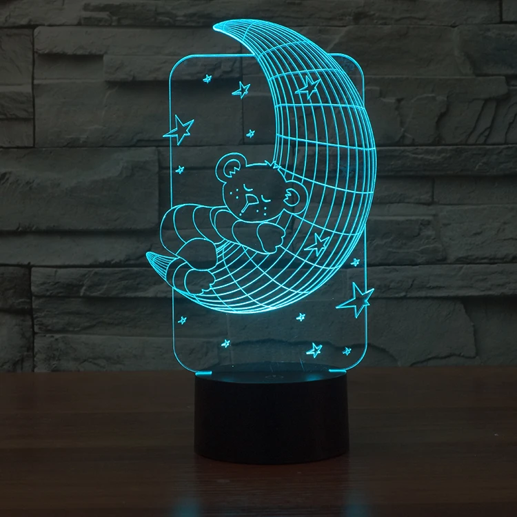 3D Illusion moon Lamp Led night Light Bases for motion lamp