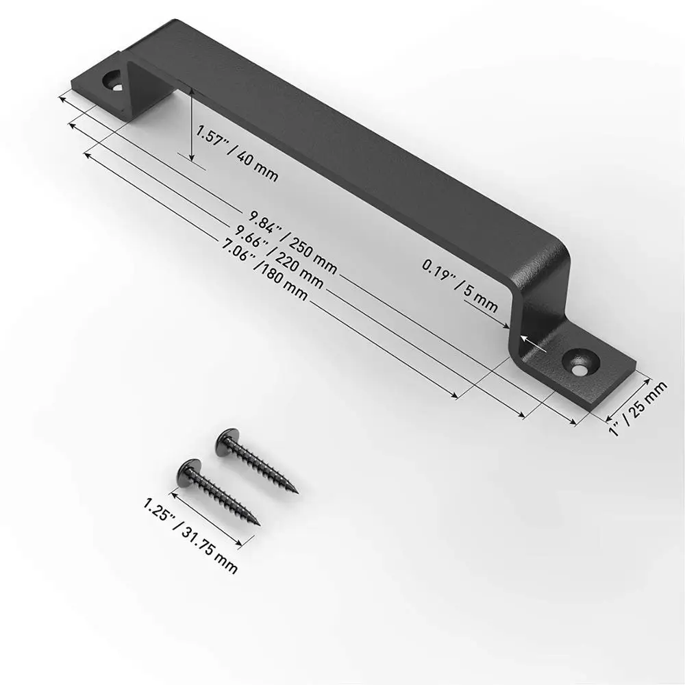 2020 popular cast iron barn door handle black
