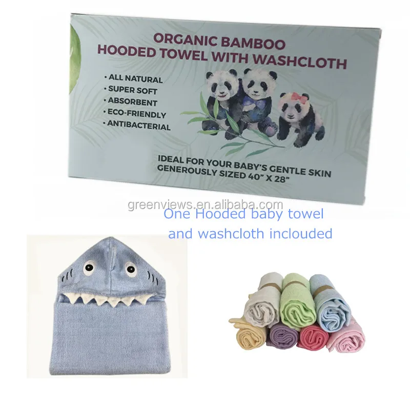 High quality cotton soft hooded bamboo towels baby hoodie towel