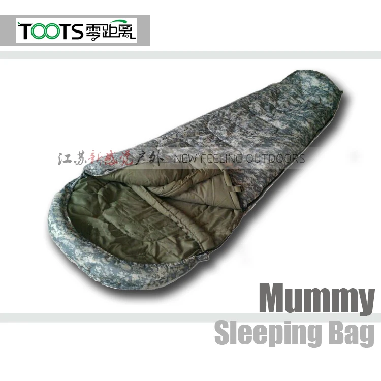 Двойной слой холодная погода камуфляж мумия военный спальный мешок
