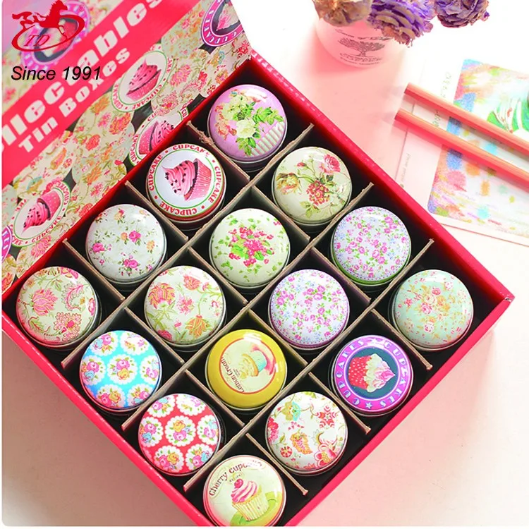 
little round macarons color tin box for cake package 