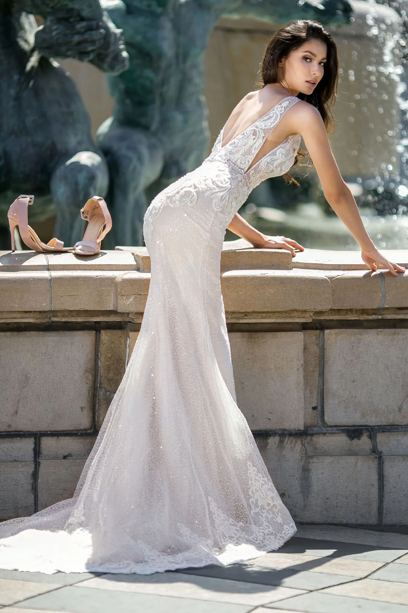 Off shoulder dress skirt for civil wedding gown