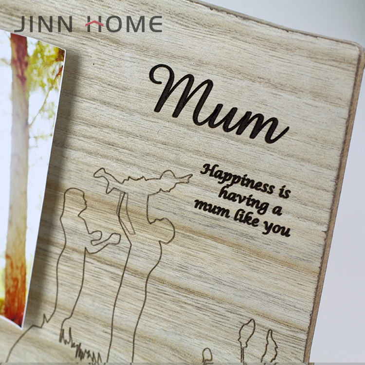 Подарок моей матери Лазерная настраиваемая деревянная фоторамка