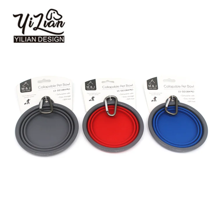 2-pack Foldable dog bowl, food grade BPA free, collapsible expandable cup cutlery pet dog cat food water  portable travel bowl