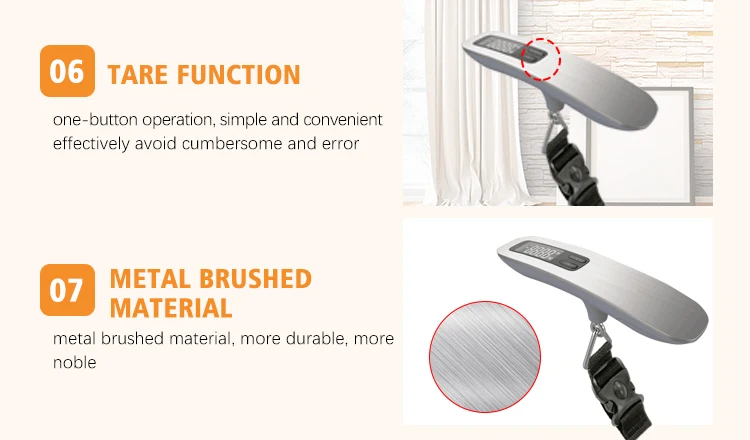 Good tolerance control digital electronic portable luggage measuring weight tare function 4 kinds unit travel scale