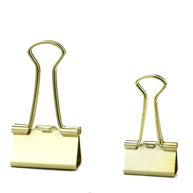 high quality decorative15mm,19mm,25mm,32mm  metal gold binder clip