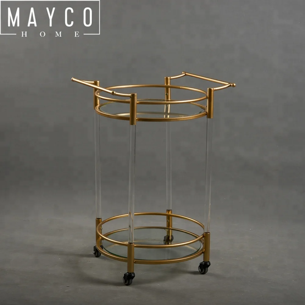 Mayco Gold Bar Furniture,Acrylic Lucite Gold Bar Cart