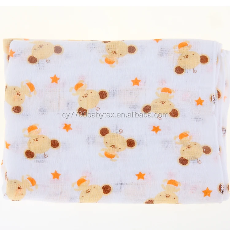 100% Cotton Printing Double Layers Gauze Cloth Baby Diapers Nappies