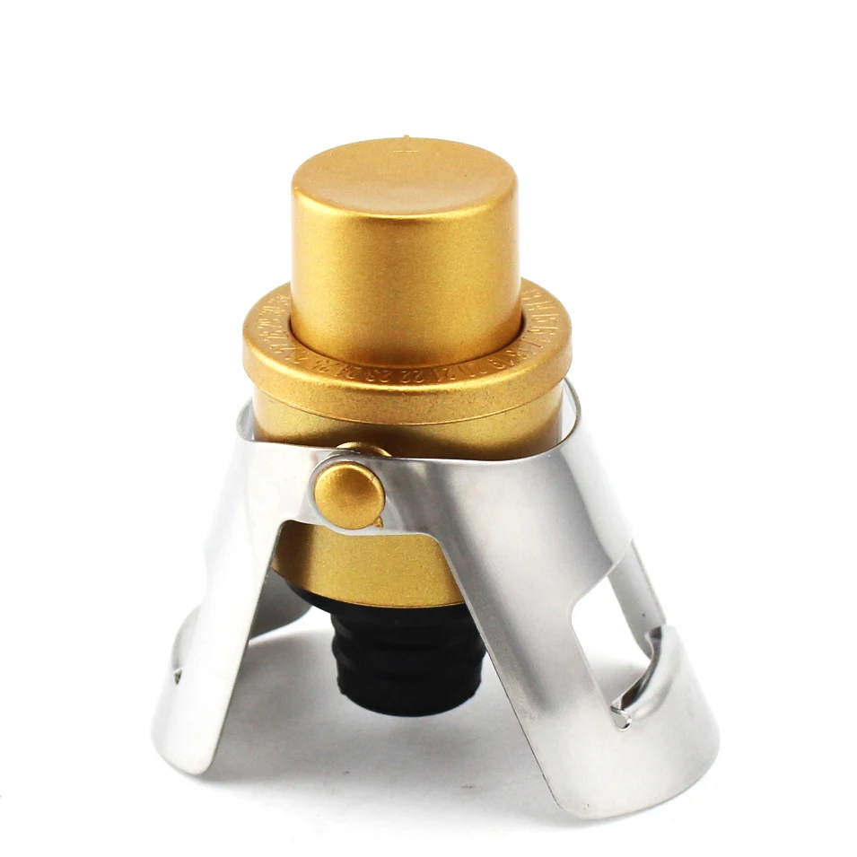 New Gold Pressure Champagne Stopper Put Air in Bottle Bar Tool