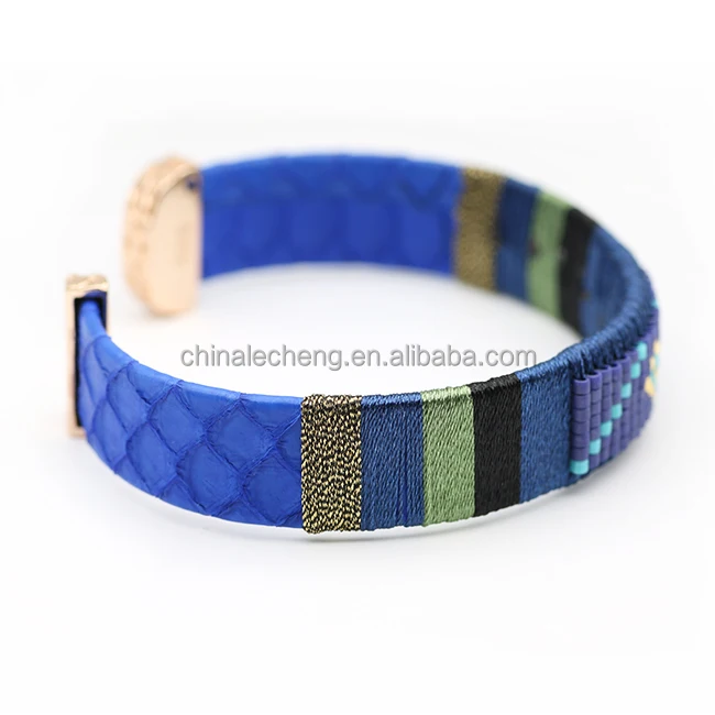 
2021 Fashion Wholesale Handmade Miyuki Seed Beads Braided Custom Bohemia Snakeshin Bracelet 