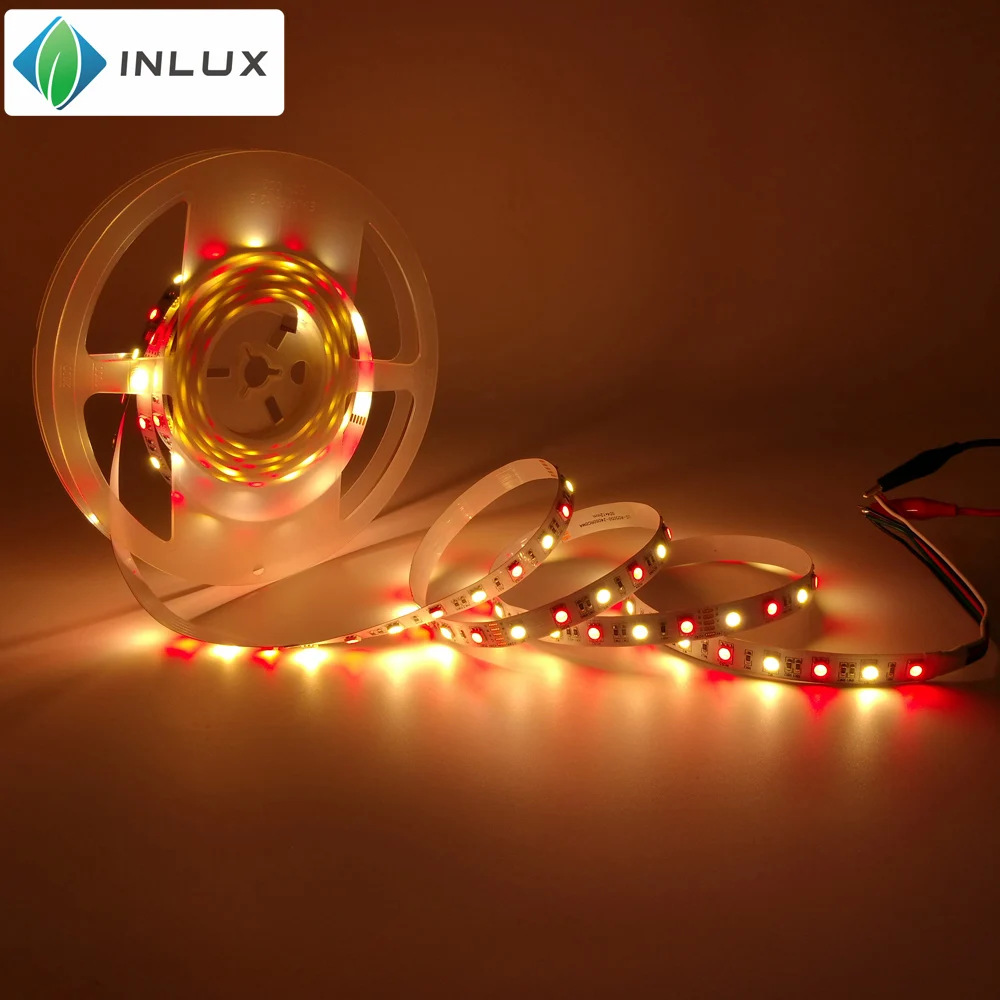 DC 24V smd 5050 RGB+W warm white 60LEDs/m waterproof ip20 indoor flexible stripe multicolor addressable rgbw led strip light