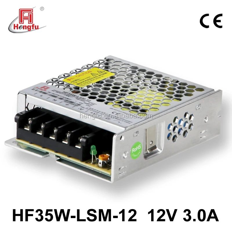 
Hengfu HF35W-LSM-12 single output 35W 12V 3A AC DC slim switching power supply with UL CB approval 