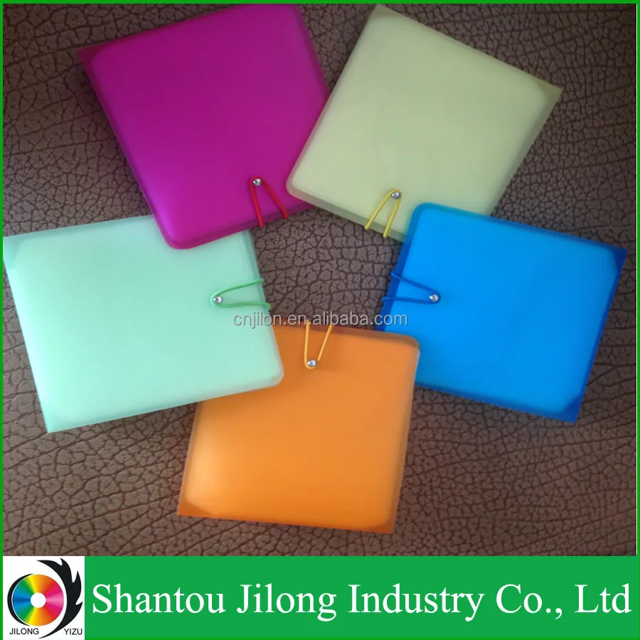 Candy Colors DVD Sleeves Case Clear Plastic CD Holder
