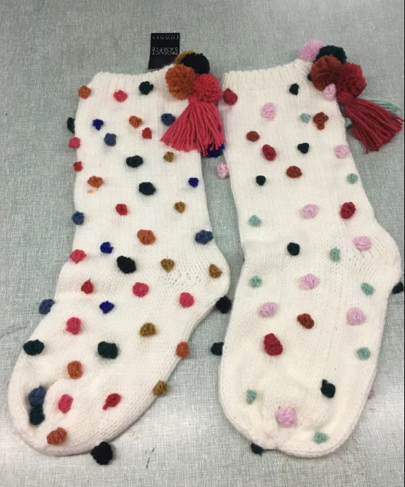 Hand knit acrylic mohair spandex leg warmers