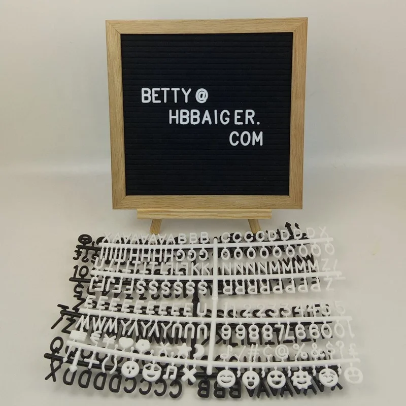 
Felt Board Letters Black Wooden Frame Changeable Letters Felt Letter Board Advertising Board 