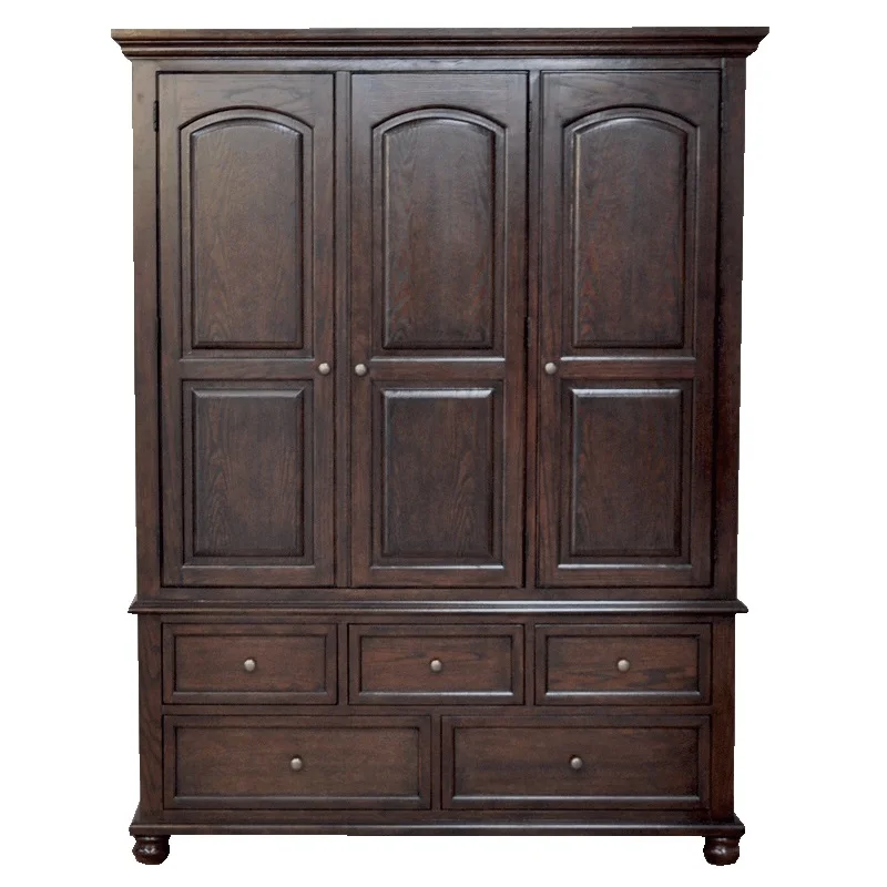 W1-023 Interior Furniture Four Louvers Door Wood Wardrobe Manufactures Interior