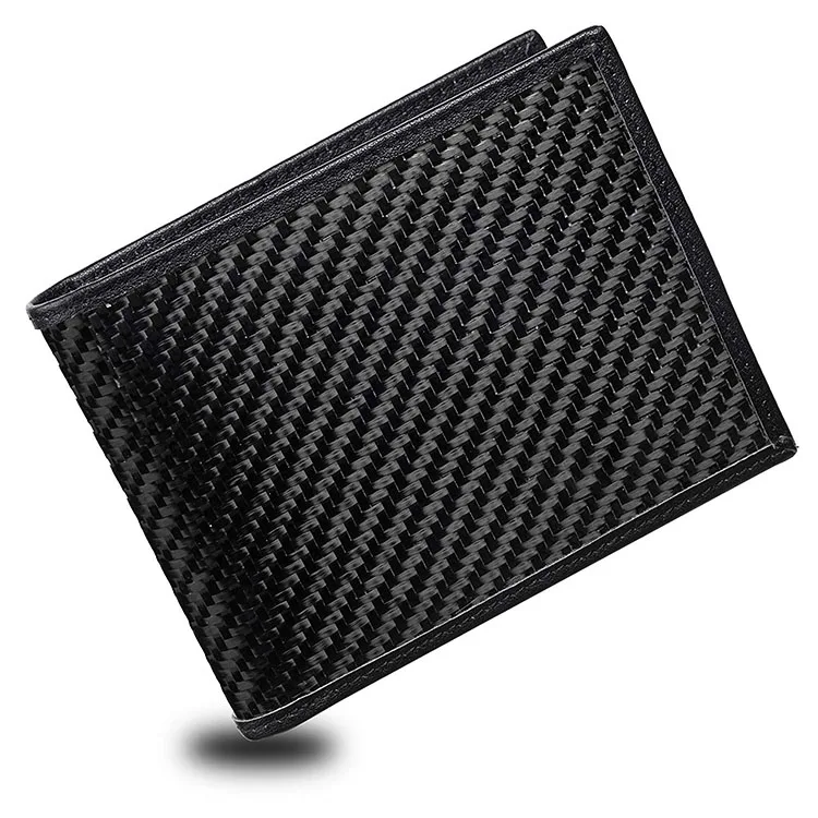 Мужской бумажник двойного сложения из углеродного волокна с диагональю 3K