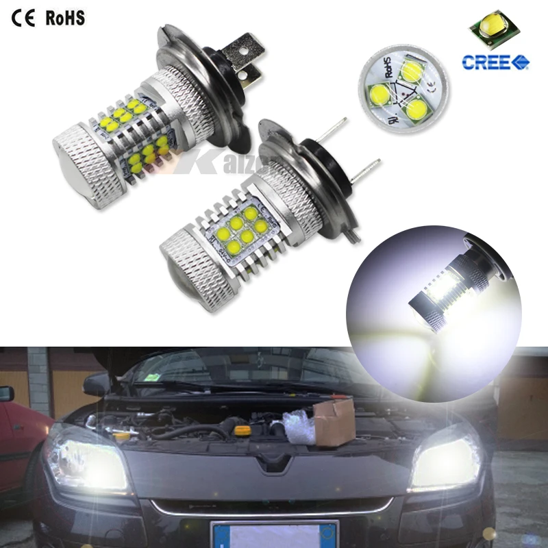 6000K High Power H7 LED Bulb For Hyundai Genesis Sonata Veloster Accent on High Beam Daytime Running Light