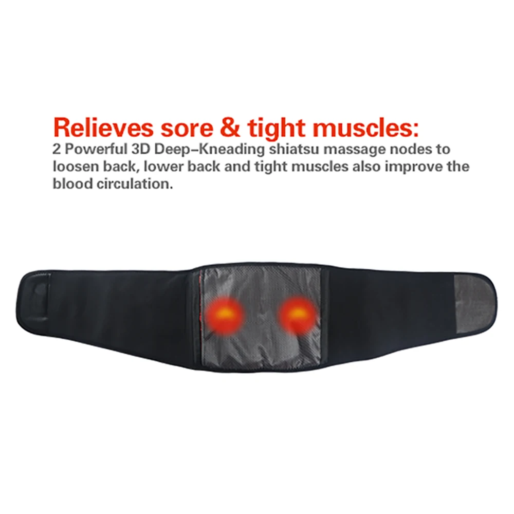 thermal lumbar massage back relief support vibro shiatsu heat waist belt therapy electric heating belt for back pain