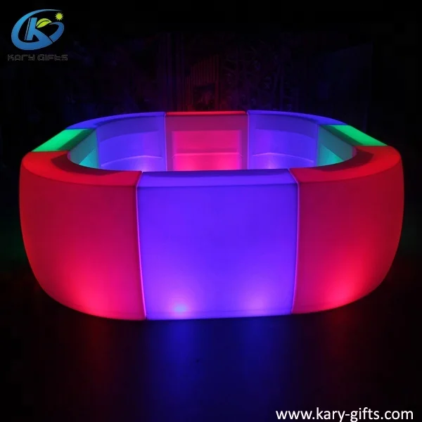 Remote control glowing led plastic portable bar table furniture led bar counter