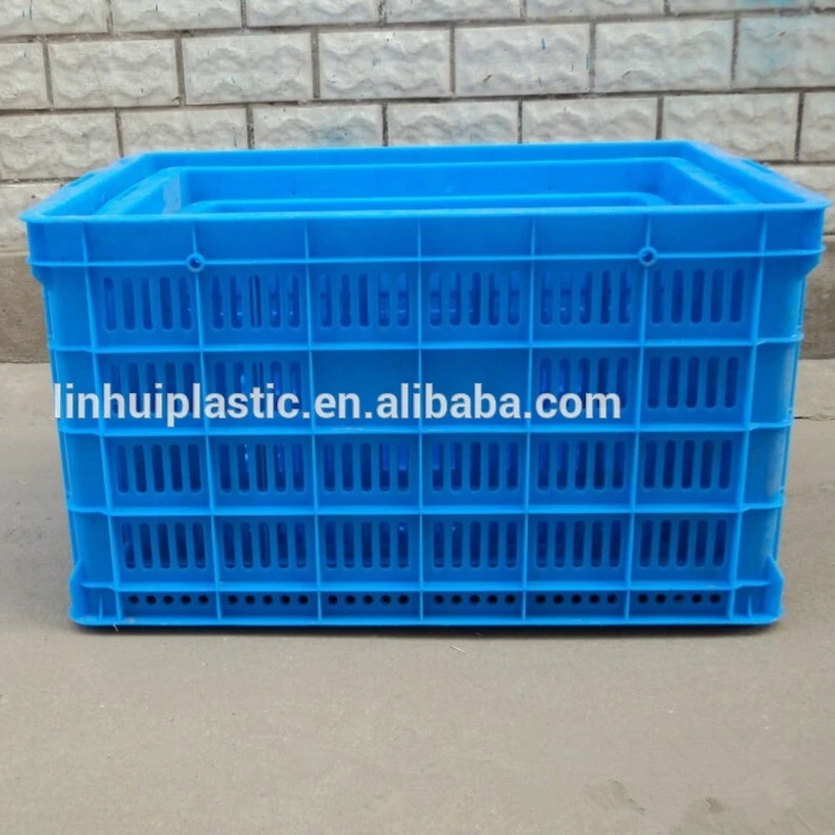 Heavy duty plastic mesh crate and folding basket for storage