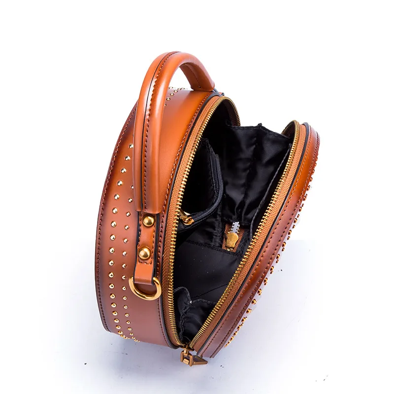 Crossbody small korean leather shoulder bags round fashion clutch bag waterproof for ladies