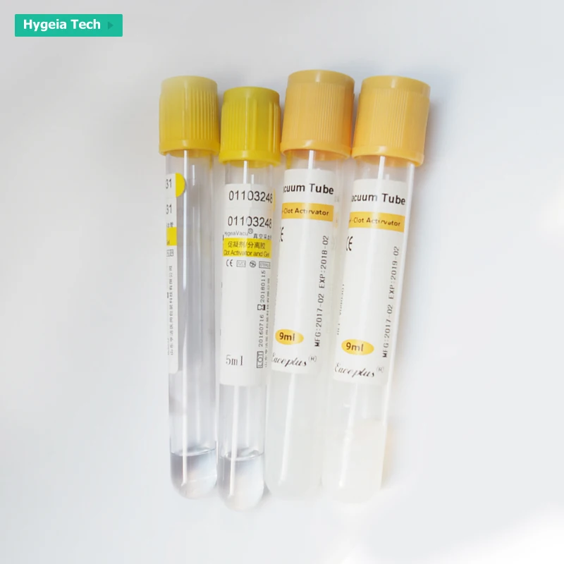  Желтая пробирка с гелем для забора крови пэт