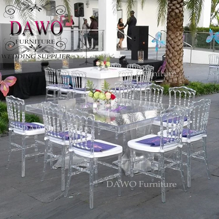 
Crystal Wedding Furniture plastic clear napoleon chair for wedding 