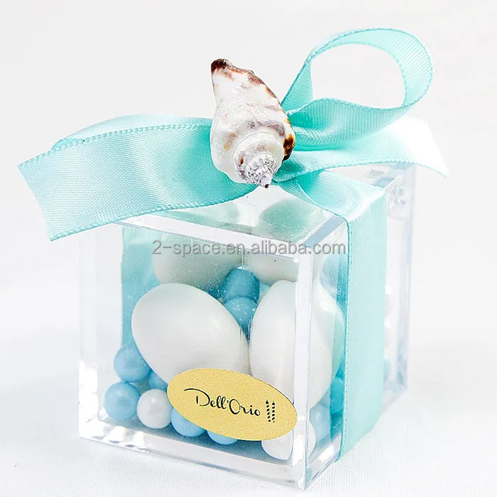 Mini acrylic wedding crystal clear plexiglass souvenir gift favor box transparent plastic boxes