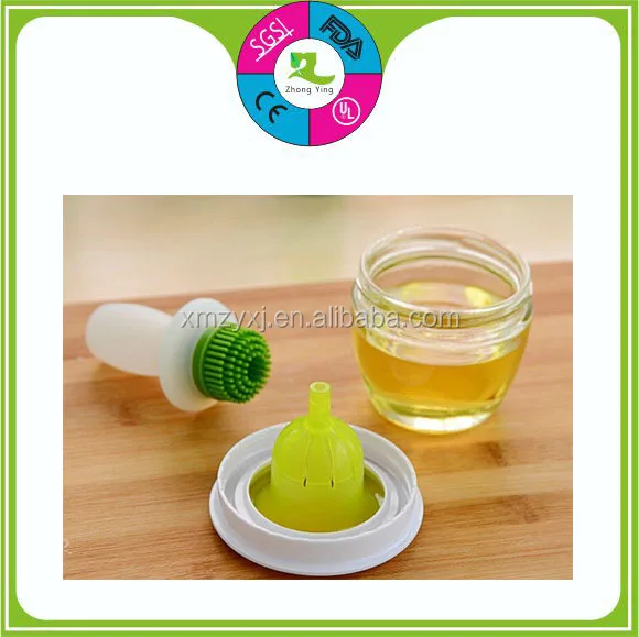Heat resistant silicone oil brush with glass bottle,BBQ brush set,basting brush set