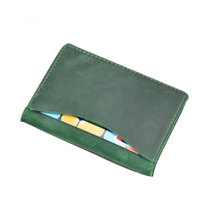 High Quality Original Leather Simple Design ATM Credit Slim Business Card Holder