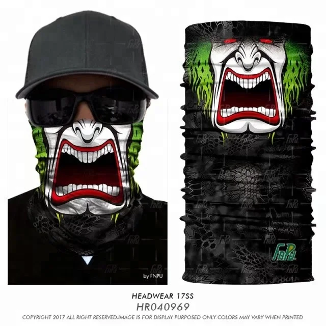 Wholesale 3D Seamless Bandana Neck Gaiter Motorcycle 3D Animal Skull Halloween Jokers Bandana Scarf Balaclava Headband Scarves