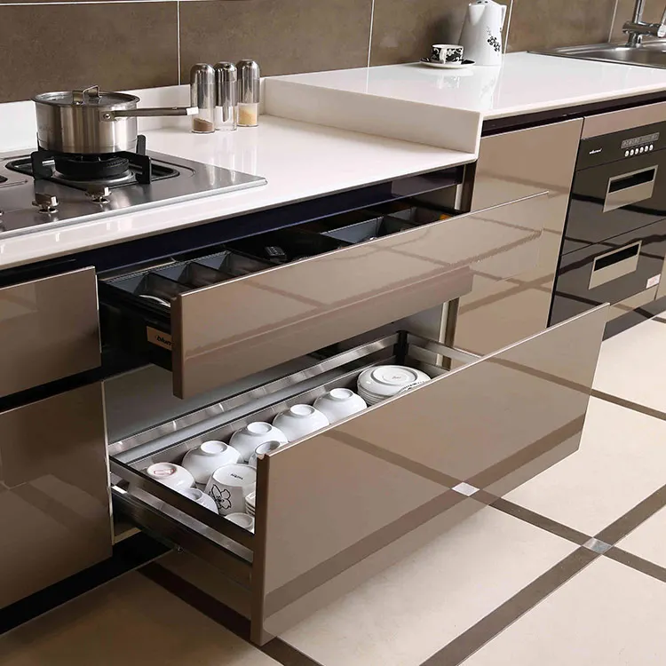 Pictures beige MDF kitchen cabinet direct from china